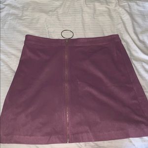 Purple zip up skirt (suede material)